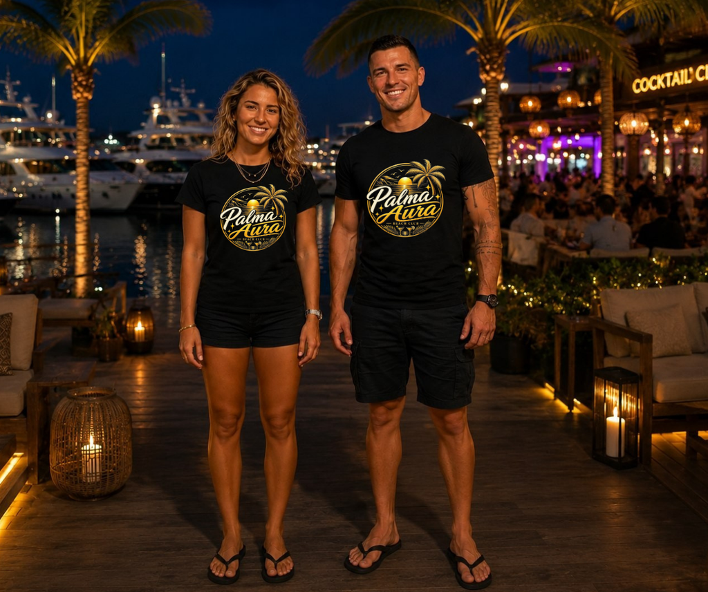 Palma Aura Night club Gold T‑Shirt