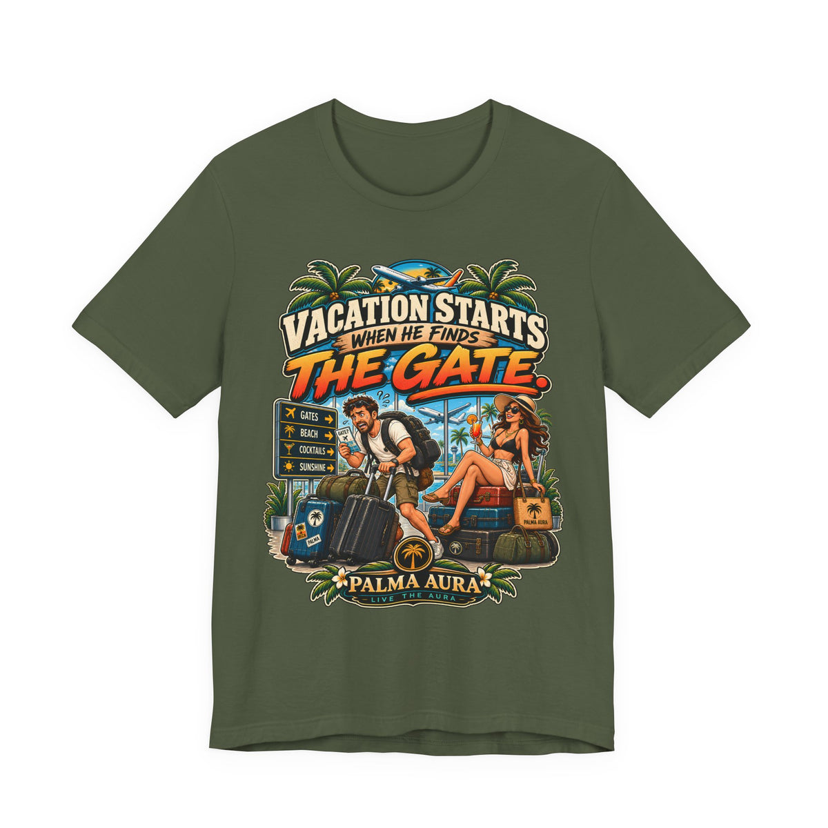 Vacation Starts when He finds the gate T‑Shirt