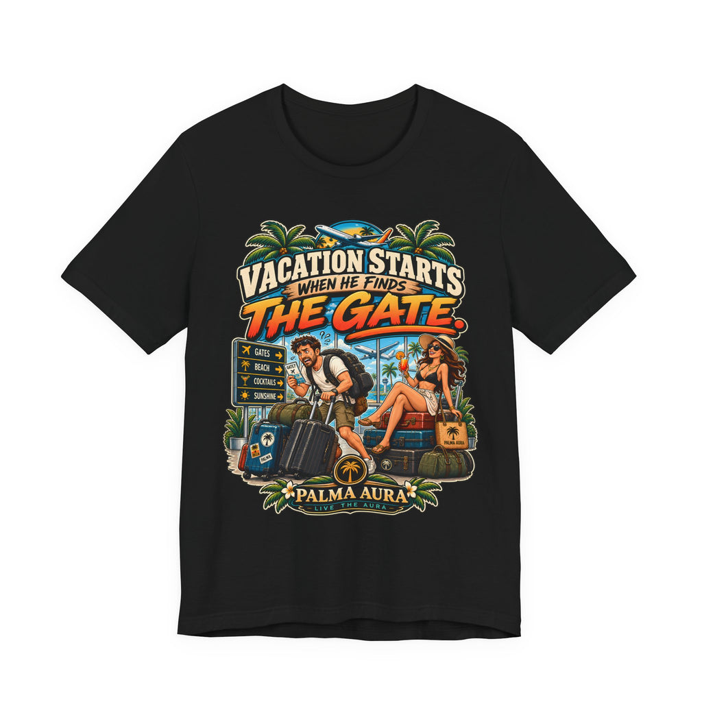 Vacation Starts when He finds the gate T‑Shirt