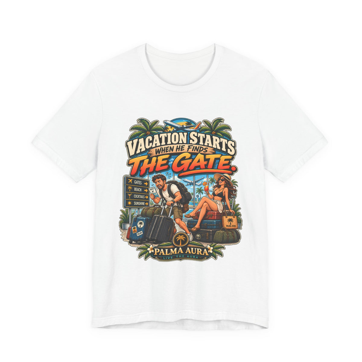 Copy of Vacation Starts when He finds the gate T‑Shirt