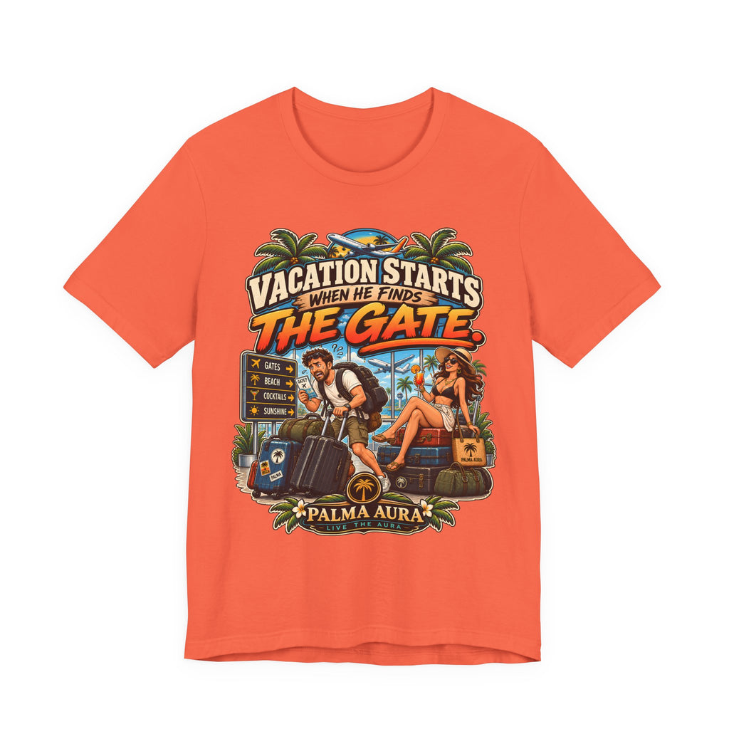 Vacation Starts when He finds the gate T‑Shirt