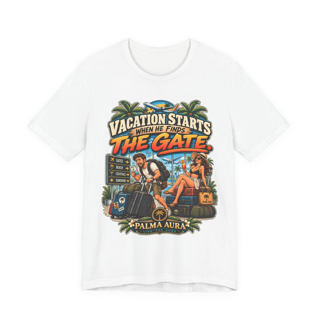 Vacation Starts when He finds the gate T‑Shirt
