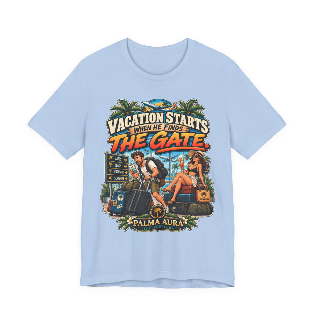 Vacation Starts when He finds the gate T‑Shirt
