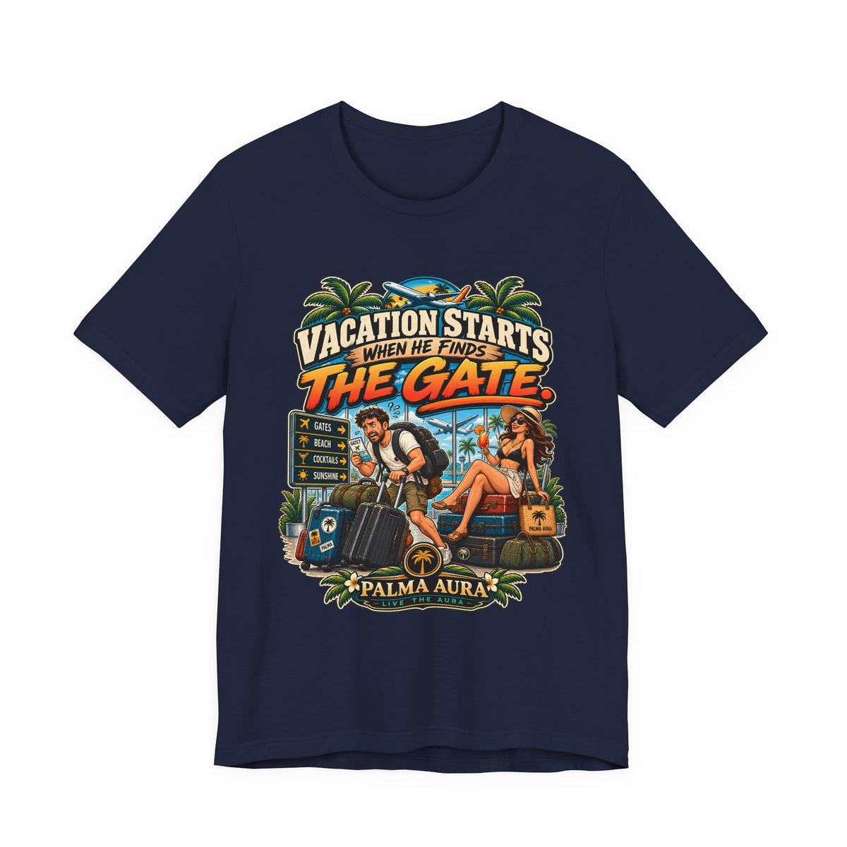 Copy of Vacation Starts when He finds the gate T‑Shirt