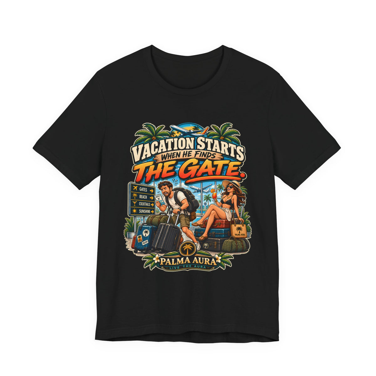 Copy of Vacation Starts when He finds the gate T‑Shirt